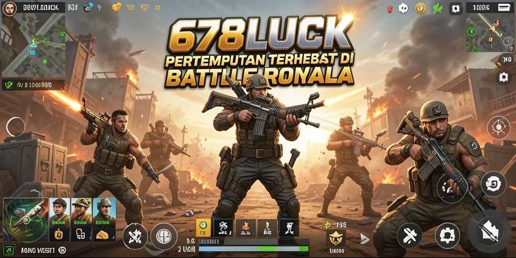 Gameplay intens dalam 678LUCK dengan banyak aksi Battle Royale.