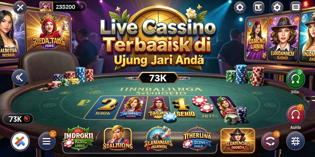 Gameplay Live Casino 73K yang mendebarkan dan interaktif.