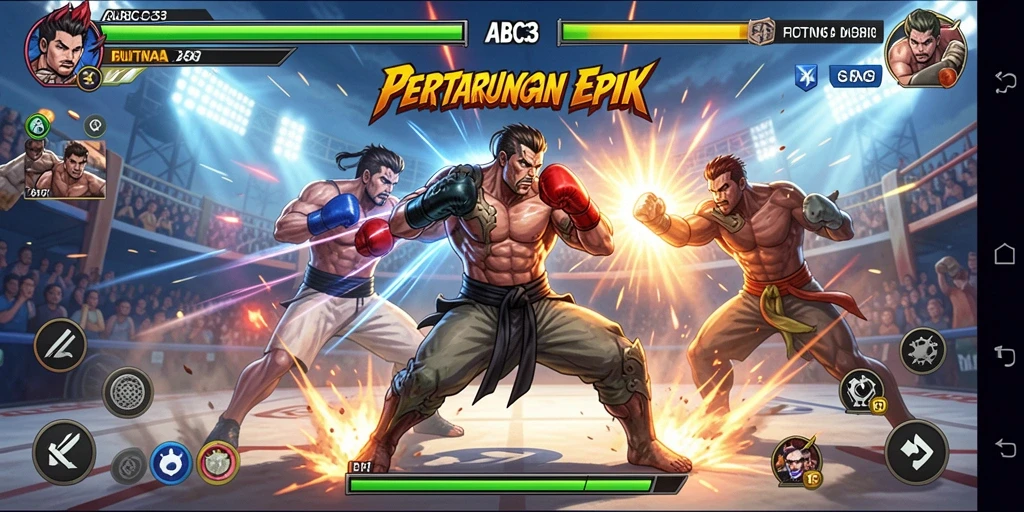 Screenshot gameplay menampilkan aksi pertarungan mendebarkan di ABC33.