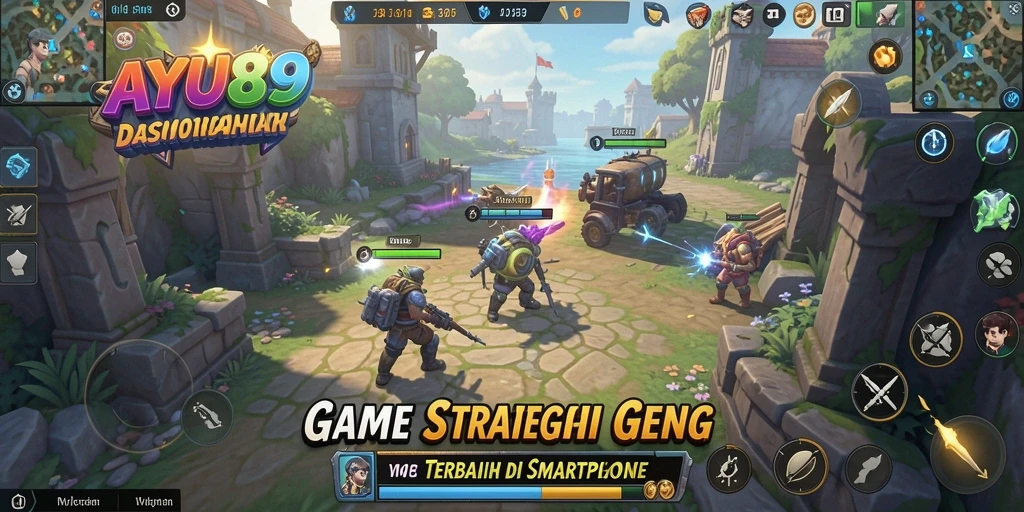 Screenshot gameplay AYU89 yang menunjukkan pertempuran strategis mendalam.