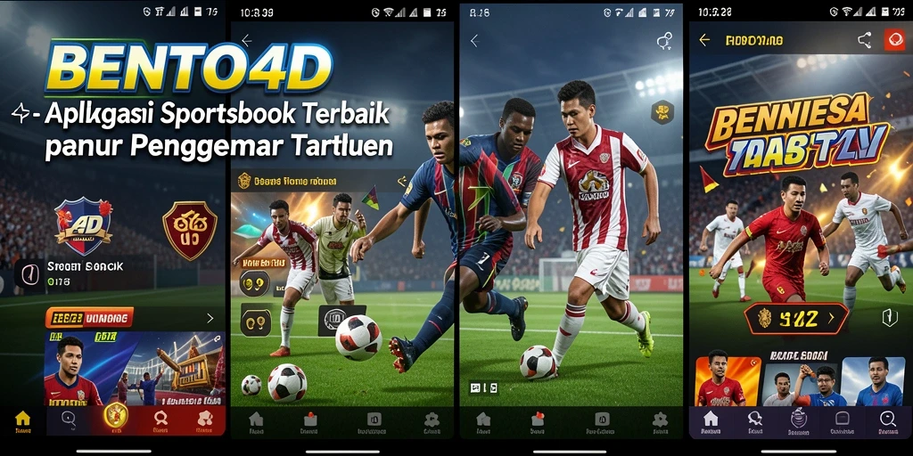 Screenshot utama BENTO4D menampilkan antarmuka taruhan olahraga yang interaktif.