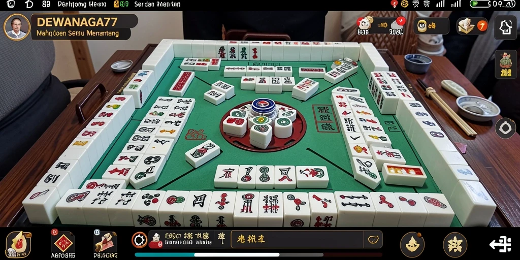 Tampilan screenshot DEWANAGA77 yang menunjukkan serunya permainan Mahjong.
