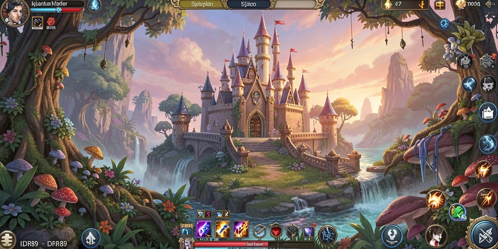 Screenshot menampilkan pertarungan epik dalam gameplay RPG IDR89.