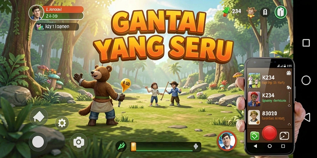 Tampilan gameplay seru K234 yang penuh warna dan tantangan.