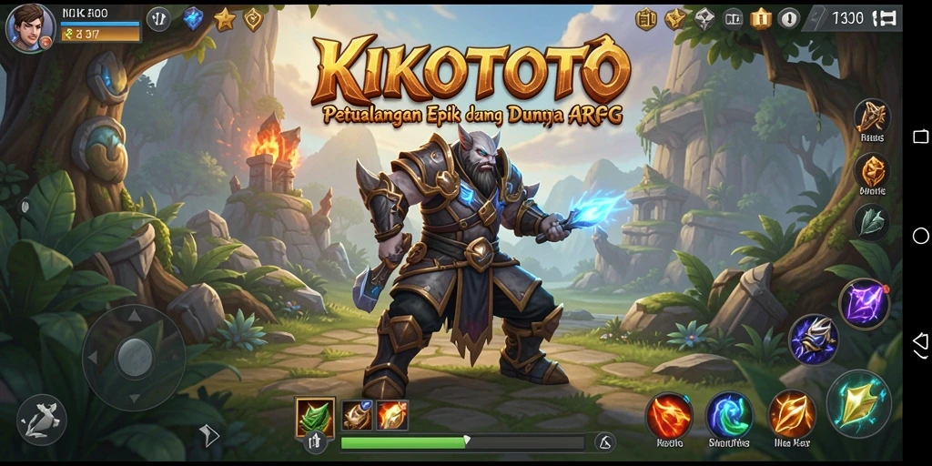Tangkapan layar gameplay KIKOTOTO menampilkan aksi petualangan ARPG yang mendebarkan.