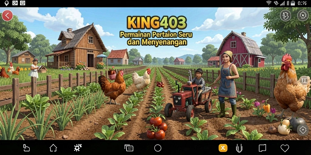 Tampilan gameplay KING403 dengan aktivitas pertanian yang menarik.