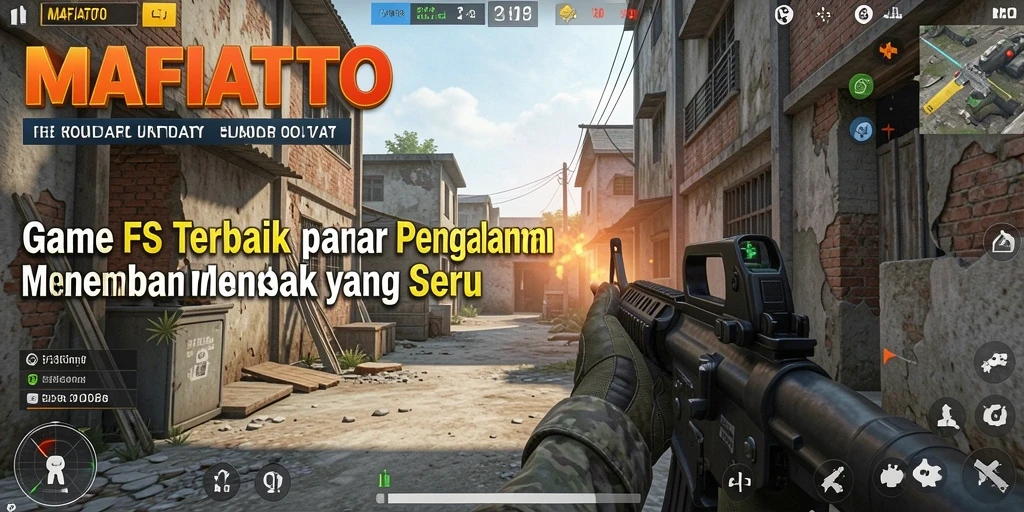 Tampilan menegangkan dari gameplay FPS MAFIATOTO yang intens.