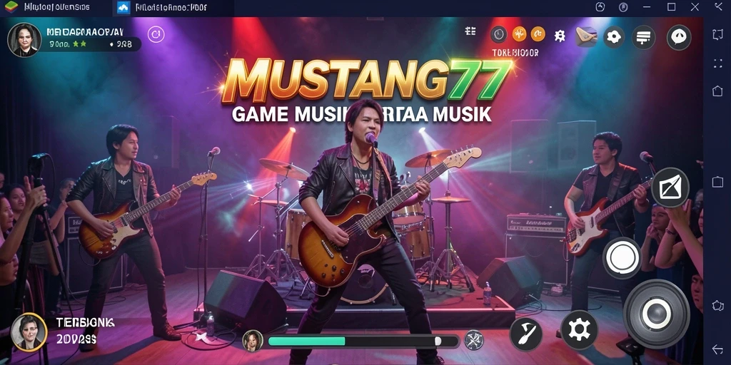 Tampilan gameplay <strong>MUSTANG77</strong> yang menampilkan tantangan musik yang mengasyikkan.