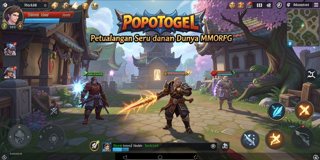 Screenshot utama POPOTOGEL menampilkan aksi seru dalam petualangan MMORPG.