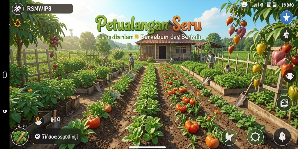 Tampilan screenshot utama RSNVIP8 dengan gameplay menarik dalam bertani dan berkebun.