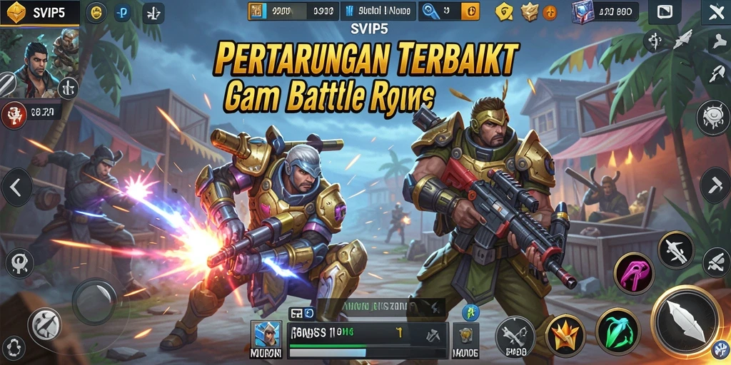 Screenshot gameplay SVIP5 yang menunjukkan aksi pertempuran seru.