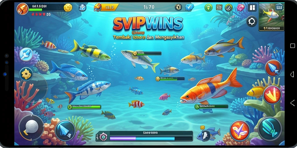 Screenshot gameplay SVIPWINS yang menampilkan momen seru menembak ikan.