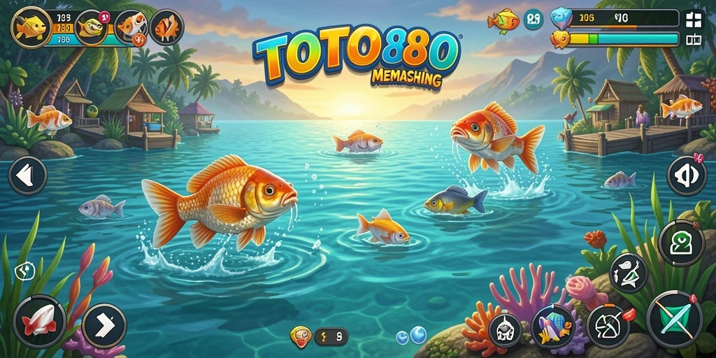 Tampilan gameplay TOTO80 dengan berbagai jenis ikan yang menarik.